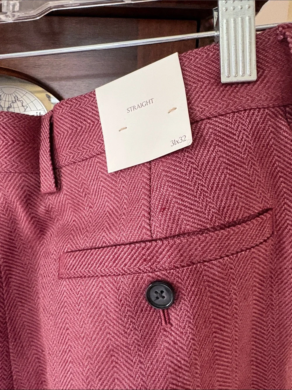 NWT Men’s Banana Republic Men's European Flax linen Plum Wine  Dress Pants